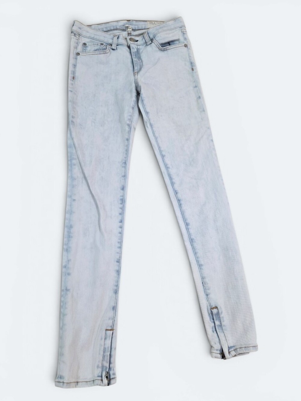 Rag & Bone Bleach Out Capri Ankle Zipper Jeans Light Wash Slim Denim 28